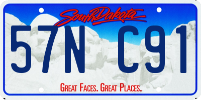 SD license plate 57NC91