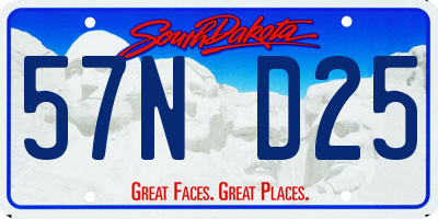 SD license plate 57ND25