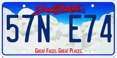 SD license plate 57NE74