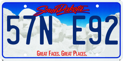 SD license plate 57NE92