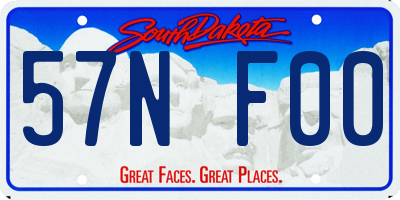 SD license plate 57NF00