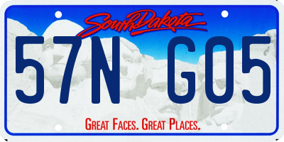 SD license plate 57NG05