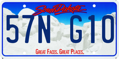 SD license plate 57NG10