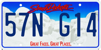 SD license plate 57NG14