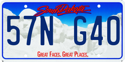 SD license plate 57NG40