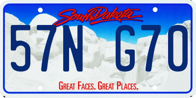 SD license plate 57NG70