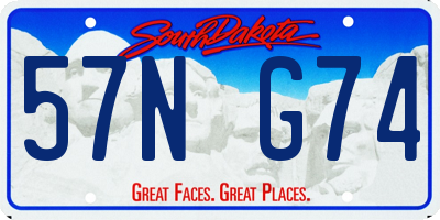 SD license plate 57NG74