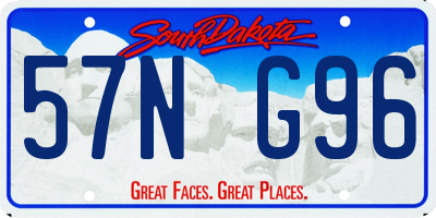 SD license plate 57NG96