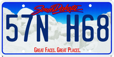 SD license plate 57NH68