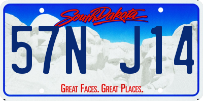 SD license plate 57NJ14