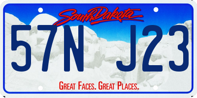SD license plate 57NJ23