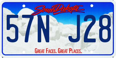 SD license plate 57NJ28