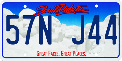 SD license plate 57NJ44
