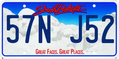 SD license plate 57NJ52