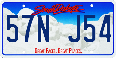SD license plate 57NJ54
