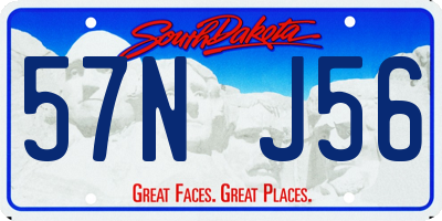 SD license plate 57NJ56