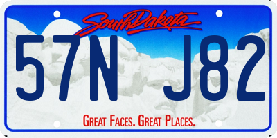 SD license plate 57NJ82