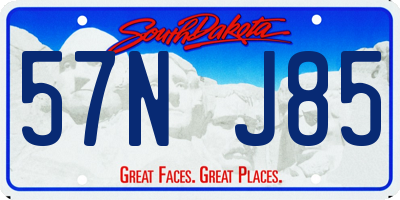 SD license plate 57NJ85