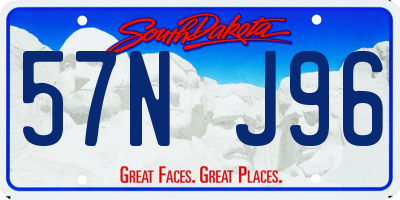 SD license plate 57NJ96