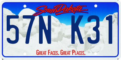 SD license plate 57NK31