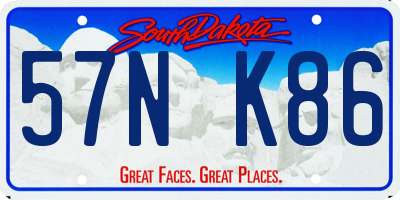 SD license plate 57NK86