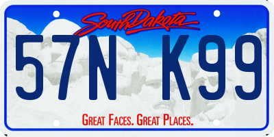 SD license plate 57NK99