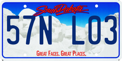 SD license plate 57NL03