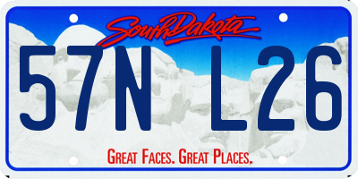 SD license plate 57NL26