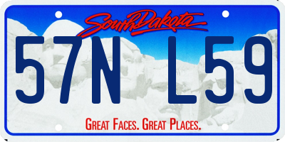 SD license plate 57NL59