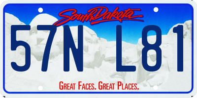 SD license plate 57NL81