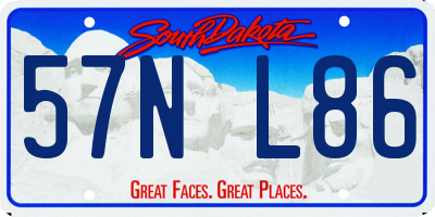 SD license plate 57NL86