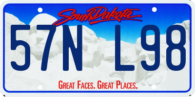 SD license plate 57NL98