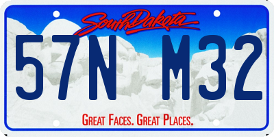 SD license plate 57NM32
