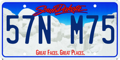 SD license plate 57NM75