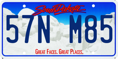 SD license plate 57NM85