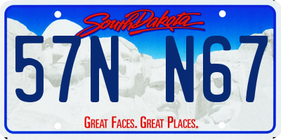 SD license plate 57NN67