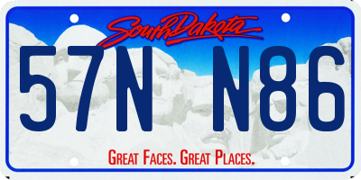 SD license plate 57NN86