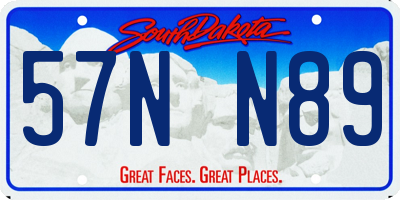 SD license plate 57NN89