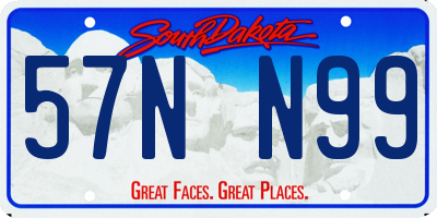 SD license plate 57NN99