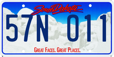 SD license plate 57NO11