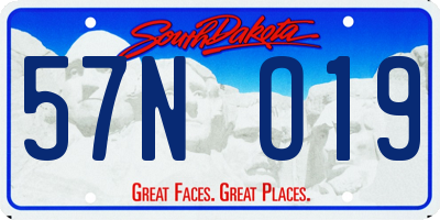 SD license plate 57NO19
