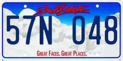 SD license plate 57NO48