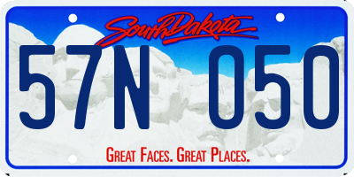 SD license plate 57NO50