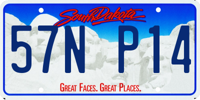 SD license plate 57NP14