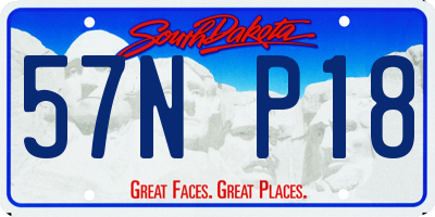 SD license plate 57NP18