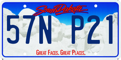 SD license plate 57NP21