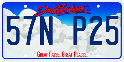 SD license plate 57NP25