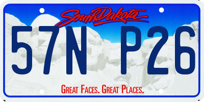 SD license plate 57NP26