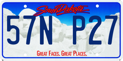 SD license plate 57NP27