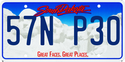 SD license plate 57NP30
